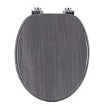 WOLTU Wooden Toilet Seat, Soft Close WC Seat with Strong Hinge Ideal for Standard Toilet