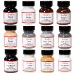 Angelus Acrylic Leather Paint Starter Kit Set of 12 Pack Paint 1oz Blacks, Browns, Whites, Grey, Beige, Cream