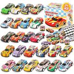 SevenQ Toy Cars for Kids, 24Pcs Race Cars Pull Back Cars Playsets with Storage Bags,Party Favors Kids Prizes Fillers Bulk Gifts for Boys and Girls Car Game Treasure Box Toys for Classroom