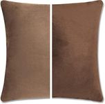 26" x 26" Throw Pillow - Saddle Brown: 2 PCS / 4 Sided. Luxurious Premium Down Alternative Fill -Reversible Cover Microsuede/Microplush Fabric. Forever Fluffy, Beautiful & Supportive. Soft & Comfy.