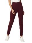 VERO MODA Women Solid Maroon Rayon Skinny Fit High Rise Jeggings