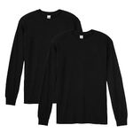 Gildan Adult Heavy Cotton Long Sleeve T-Shirt, Style G5400, 2-Pack, Black, X-Large