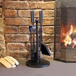 Unibos Fireplace Companion Set Fireside Fire Tools Circle Base Home New