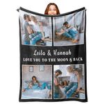 Mraxovid Personalised Blanket Custom Photos Blanket Memory Gift with Photo Text Collage Customized Blankets Gift Personalised Throw Blanket for Family Mom Dad Kids Wife Friends, 76x102cm