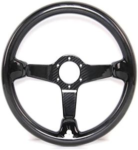 HIWOWSPORT Carbon Fiber Racing Quick Release Steering Wheel 14'' inch 350mm Diameter 6 Bolts