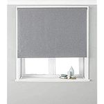 Riva Home Eclipse Blackout Roller Blind, Polyester, Silver, 122 x 162cm