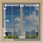 Atlara Fiberglass Mosquito Net for Windows Pre Stitched with Fastener Loop Tape on All Four Borders, Window/Door DIY Bug Insect Mesh -Grey (Size- 4x6 ft/ 48x72 in / 120x180 cm)