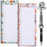 Zuimei 2 Pack Magnetic Shopping List Pad&1 Magnetic Pen Clip 100 Tear Off Sheets Magnetic Grocery List Magnetic Notepad Magnetic Pen Holder for Fridge