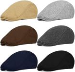 KUTTOR 6 Pieces Men's Newsboy Caps Gatsby Cabbie Driving Hunting Cap Newsboy Flat Cap Irish Hats