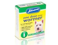 Johnson One Dose Wormer Dog Worming Tablets Roundworm & Tapeworm SIZE 1 Easy Small Dogs Up To 6kg