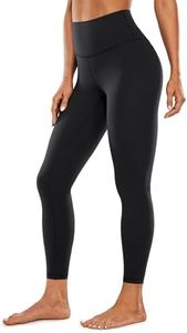 CRZ YOGA Women's Brushed Naked Feeling Gym Leggings 25'' - High Waisted Tummy Control Workout Running Yoga Pants Black 12