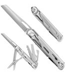 TACTIMAN 9-in-1 Multi Tool, Pocket Knife, Multitool Folding Knife for Camping Hiking Survival Fishing, Stainless Steel Lockable Multitool Knife Saw Scissors Bottle Opener Wire Stripper Glass Breaker