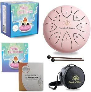 Steel Drum | Handpan 6 Inch 8 Notes with Storybook and Songbook | Magic Calm Drum | Kids Musical Instruments for Ages 3–8 | Anger Management Toys | Music Gifts (Pink)