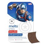 Wellbeing Nutrition Marvel Captain America Melts | Multivitamin for Kids (6+) to Improve Overall Growth & Develpoment with Vitamin A, B-Complex, C, D & Iron | Tropical Berry Flavor (30 Oral Strips)