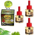 Unica Mosquito Repellent With Pure Herbal Actives Neem,Lemongrass,Tulsi,Eucalyptus(Pack Of 3) With Machine,Oil