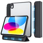 ESR Hybrid Trifold Case Compatible with iPad 10th Generation (2022), Detachable Magnetic Cover, Tough Back Case, Slim and Light, Ascend Series, Frosted Black