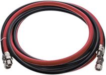 Master Elite Series 12 Foot Air and Fluid Hose Assembly Set with Fittings for Spray Guns, Paint Pressure Pot Tanks, Professional Heavy Duty - Air Hose 3/8" NPS, 5/16" ID - Fluid Hose 1/4" NPS, 1/4" ID