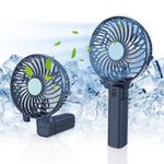 Jsdoin Hand Held Fan, USB Rechargeable Portable Handheld Fan with 3 Speeds Mini Foldable Desk Fan Desktop Cooling Silent Fans for Indoor, Camp, Home, Office, School, Travel, Camping, Makeup
