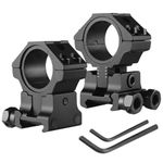 BILLION DUO Tactical 30mm /25.4mm 1" Scope Rings, Adjustable Profile Scope Ring Flashlight Mount for 20mm or 11mm Picatinny/Weaver Rail (2PCS_20mm)