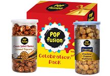 Popfusion Gift Pack-Caramel Popcorn & Cheddar Cheese Makhana Special Pack Gift Hamper-225g