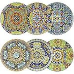 vancasso SIMI Dinner Plates Set of 6, 10.5 Inch Ceramic Dinnerware Set, Microwave, Oven and Dishwasher Safe, Dessert Plates, Pasta Plates, Salad Plates, Colorful Bohemian Style Dishes for Kitchen