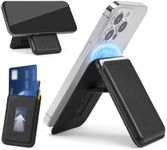 BOSTANTEN Mag Safe Wallet with Stand Magnetic Wallet for Phone Leather Magsafe Card Holder Compatible with iPhone 16/15/14/13/12 series and MagSafe cases, 1 Slot, Fit 3 Cards, Black