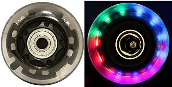 LED INLINE WHEELS 64mm 82a Skate Rollerblade Ripstik LIGHT UP 4-Pack w/ Bearings