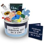 Husband To Be Survival Kit In A Can. Humorous Novelty Gift - Groom To Be/Fiance/Newlywed/Mr/Honeymoon Wedding Day Present & Card All In One. Gifts For Him/Gifts For Men. Customise Your Can (Blue/Navy)