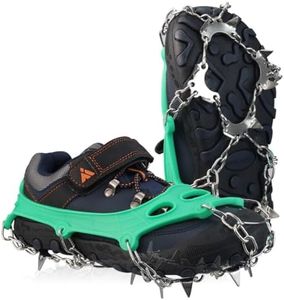 Ice Cleats for Kids, Crampons for Kids Hiking Boots & Shoes, Stainless Steel Anti Slip Traction Cleats, Ice Snow Grips for Ice Fishing, Walking, Hiking &Climbing, Toys for Boys & Girls