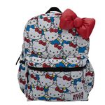 AI ACCESSORY INNOVATIONS Hello Kitty Backpack for Girls, Sanrio Kawaii Bookbag, 16 Inch Anime School Bag with 3D Features, Allover Hello Kitty, Large, 16" Backpack