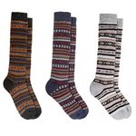 Sock Stack 3 Pairs Of Womens Chunky Wellington Socks Thermal Boot Ski Walking Welly Sock Size 4-7, Fair Isle Arron