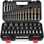 Kolvoii 54 PCS Screw Extractor Set & Bolt Extractor Set, Left Hand Drill Bit Set, Multi-Spline Bolt Remover Tools, Suit for Pull Out Damaged, Broken, Stripped Rounded-Off Bolts, Screws, Nuts, Studs