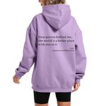 Wrenpies Dear Person Behind Me You Are Enough Hoodie for Women Teen Girls Oversized Aesthetic Graphic Sweatshirt Pullover Top, A-purple, Medium