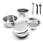 NEOUZA 51mm Stainless Steel Filter Basket 1/2/4 Cup for Espresso Bottomless Portafilter,compatible with Delonghi,Yabano,Breville 51mm Coffee Machine.Gift: Blind Filter and Scoop Clip