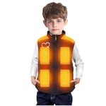 Heated Vest for Kids Clearance Boys Smart Heated Gilet Girls USB Electric Heated Vests,13 Heating Zones Heated Jackets Kids Winter Warm Jacket Waterproof Windproof Heated Vests (Without Power Pack)