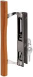 Prime-Line Products C 1032 Door Handle Set with Wood Pull and Key, Black Diecast