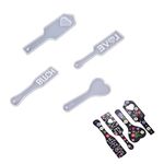 Yalulu 4pcs Serving Tray Resin Mold, Shot Glass Tray Silicone Mold Flight Paddle Serving Board Epoxy Casting Mold for Party Home Decor
