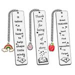 QMVMV 3 PCS Teacher Bookmark Gifts for Women Men Thank You Teacher Gift Graduation Birthday Teachers Day Christmas Retirement Gifts Preschool Daycare Special Education Teacher