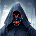 SOUTHSKY® Spooky Mask LED Mask Skull Full Face Mask Neon Mask EL Wire Light Up For Halloween Costume Cosplay Party (Blue+Red)