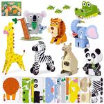 3D Puzzles for Kids Jungle Pack 8 - BONNYCO | 3D Puzzle Animals, Educational Kids Toys, Boys and Girls Birthday Presents, Gifts for Boys Toys | 3-D Puzzles for Kids Activity, Gifts for Kids, Christmas