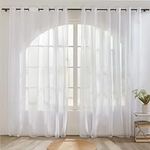 Neween Sheer White Curtains 2 Panel