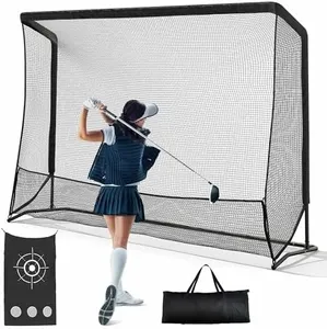 Shopsource 10x7Ft Golf Hitting Net with Steel Frame, Golf Driving Net, Golf Practice Net for Personal Driving Range Use Training in Backyard, Indoors and Outdoors