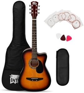Intern Right hand Cutaway Design Acoustic Guitar Kit, With Bag, Strings, Pick, Strap.(Sun Burst) (3TS, 38-INCH)