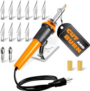 Electric Hot Knife Cutting Tool for Plastic – Wood Burning Kit | Quick Heating Versatile DIY Tool | Durable Design for Foam, Plastic, Deco Mesh and Wood | Includes Multiple Tips for Crafting Projects