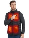 Foiueyga Men Heated Gilet Electric USB 8 Zones Heating Gilet Battery Operated Heated Vest for Winter Warming, Not Included Battery