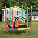 Step Over 55 inch Trampoline with Safety Net & U-Shape Legs for Kids & Adults || Indoor & Outdoor || Powerful Loading Capacity 120KG || Stainless Steel Frame & Legs ||Best Gift for Kids||2025 Edition