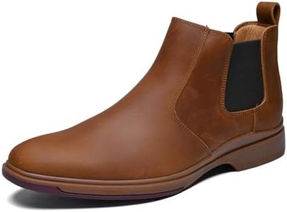 ArcBrothers Mens Chelsea Boots,Slip-on Formal Dress Boots for Men Casual Ankle Boots YellowBrown