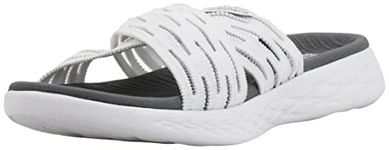 Skechers Women's On The Go 600-Sunrise Slide Sandal White/Grey 11