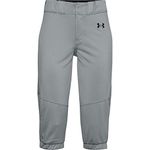 Under Armour Girls' Softball Pants , Baseball Gray (075)/Black , Youth X-Small