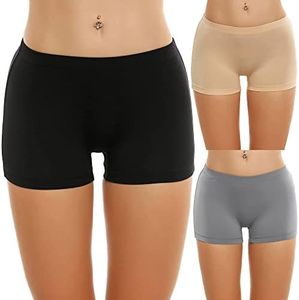 Ekouaer Boyshort Panties Women's Soft Underwear Briefs Invisible Hipster 3 Pack Seamless Boxer Brief Panties